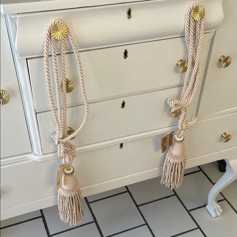 Elegant Cream Tassel Tiebacks (set of 2)